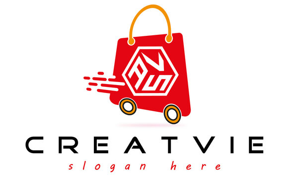 e-Commerce monogram AVS letter  logo  design vector, business logo, icon shape logo, stylish logo template