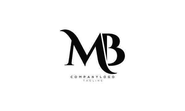 MB, BM, Abstract initial monogram letter alphabet logo design