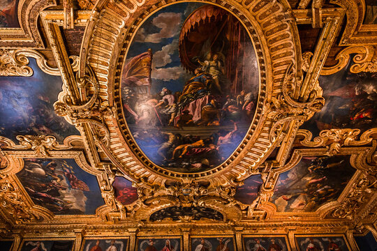interiors of the doge's palace, Venice, Italy