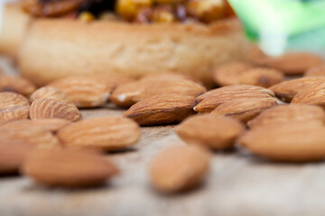 tartlets made of dough nuts and dried fruits