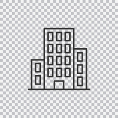 Office Icon isolated on transparent background. Business building outline. Vector.