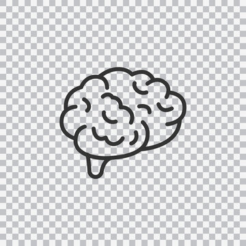 recommend clip art: Human brain. Vector outline icon with editable strokes isolated on transparent background.