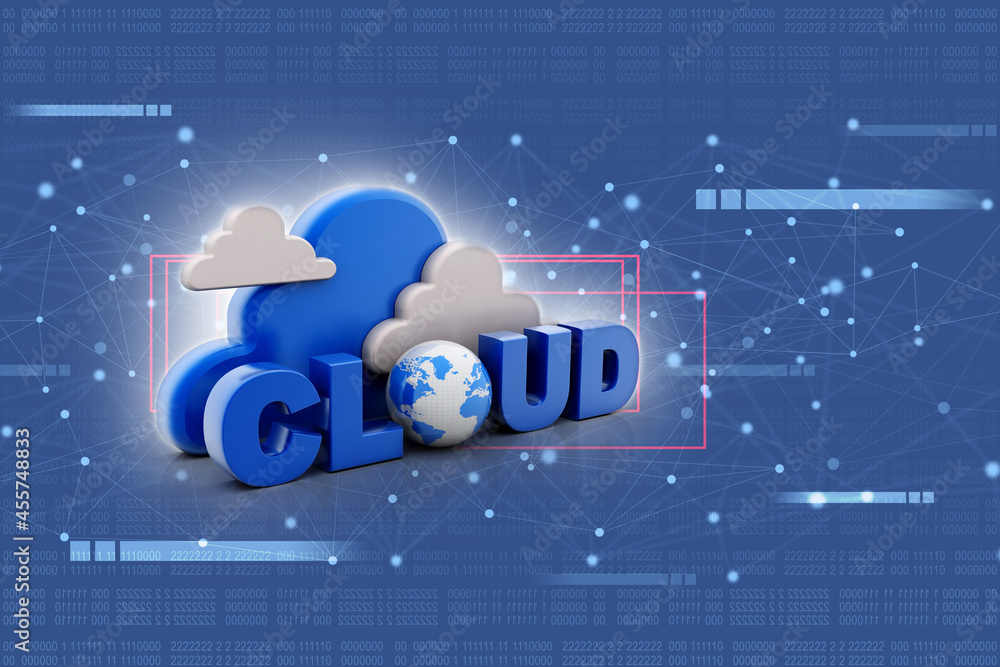 Poster 3d rendering technology cloud computing
