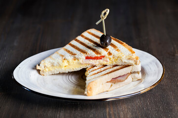 fried sandwich of white wheat bread