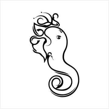 Ganesha The Lord Of Wisdom Calligraphic Style M_2109007