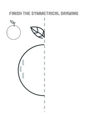 fruits early learning kindergarten worksheets workbook coloring pages symmetrical