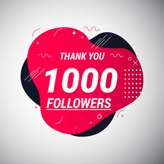 Thank You 1000 Followers Congratulation Banner