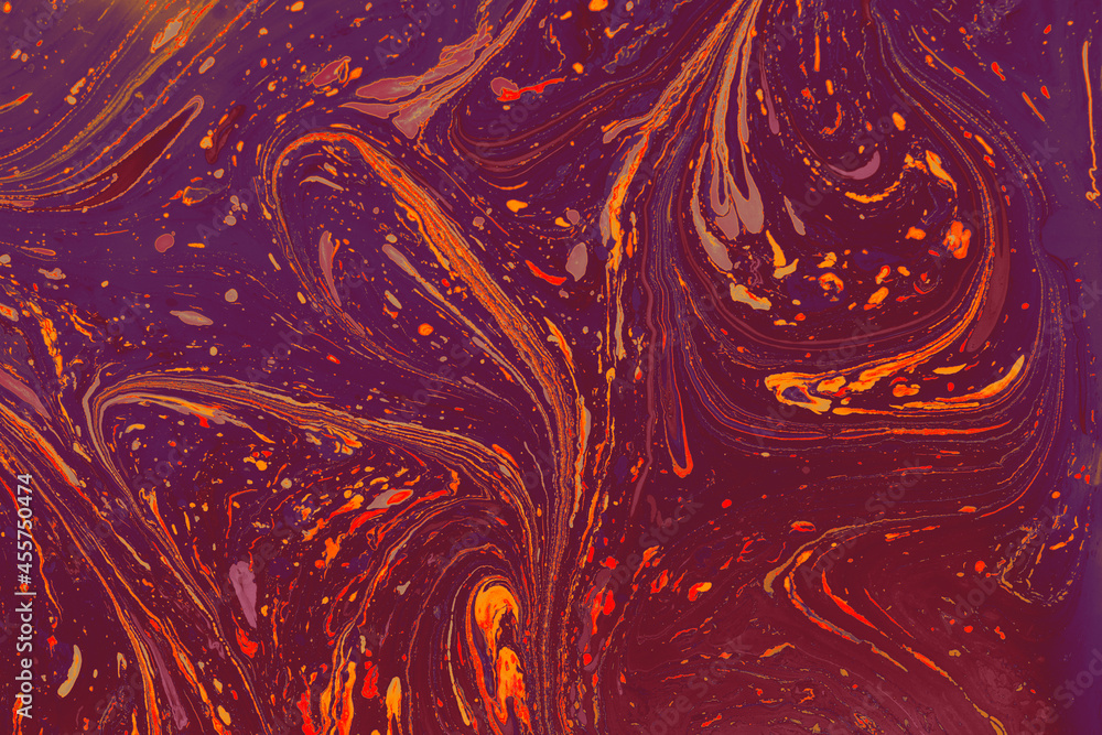 Poster shot of an intensive colorful mixture of a modern background on some surface