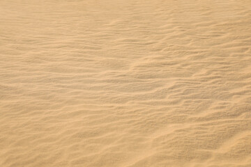 Fototapeta na wymiar Beautiful view of rippled sandy surface in desert as background