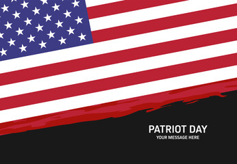 US patriot day background, remembrance of 11th of september, anniversary of attack on the twin towers, united states theme vector backdrop, american flag