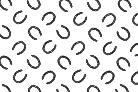 abstract background horseshoe oblique lines on white background symbol of good luck