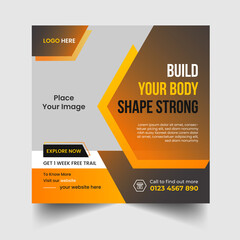 Gym and Fitness Training Social Media Post Template