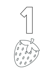 number one fruits early learning kindergarten worksheets workbook coloring pages 