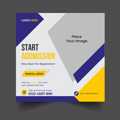 Education or School Admission Social Media Marketing Post Template