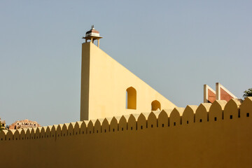 The ancient astronomical observatory of Jantar Mantar in the city of Jaipur in Rajasthan, India.