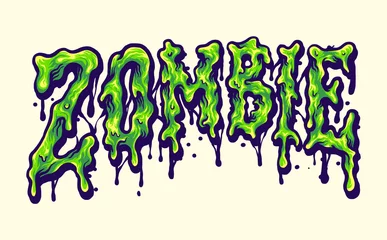 Fotobehang Zombie Horror Typeface Melt Vector illustrations for your work Logo, mascot merchandise t-shirt, stickers and Label designs, poster, greeting cards advertising business company or brands. © Art Graris