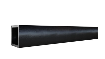 Square tube metal profile - isolated industrial 3D illustration