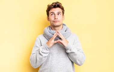 young teenager boy scheming and conspiring, thinking devious tricks and cheats, cunning and...