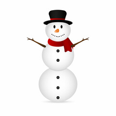 Christmas snowman on a white background. 