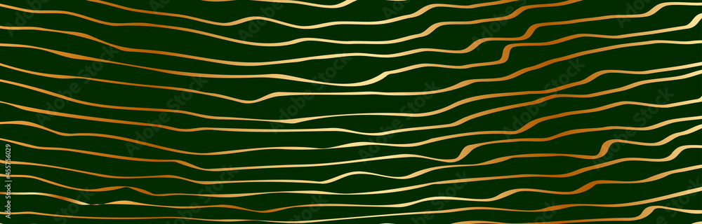 Poster abstract green striped texture background. minimal gold horizontal monochrome surface stripe pattern