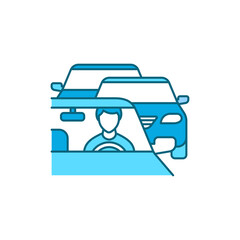 Driving color line icon. Pictogram for web page, mobile app