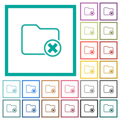 Cancel directory flat color icons with quadrant frames