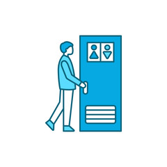 Going to toilet color line icon. Pictogram for web page, mobile app