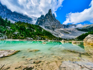 Dolomites Mountains, Landscape and traveling, visit in Italy - obrazy, fototapety, plakaty