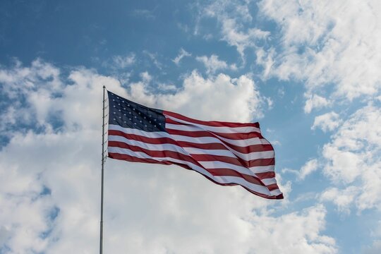 American Flag Flying Above Johnstown, Pennsylvania, USA