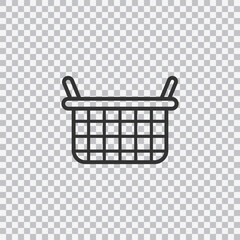 Shopping basket icon isolated on transparent background. Logo template. Flat vector.