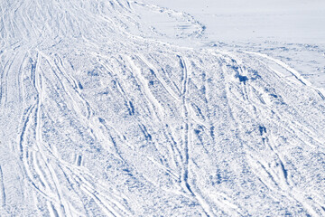 Fototapeta na wymiar Snowmobile Tracks