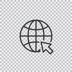 Web icon. Website vector icon. Internet world vector isolated on transparent background.