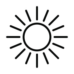 Sun Icon, Retro Sun Ray, Sun Burst Emblem, Sunshine Sunburst Logo, Isolated Vector Illustration