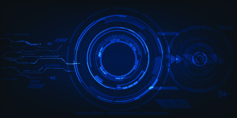 Futuristic blue hi tech hud with digital pattern design for futuristic digital technology artwork background and wallpaper.Vector illustrations.