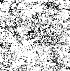 Monochrome texture composed of irregular graphic elements. Distressed uneven grunge background. Abstract vector illustration. Overlay for interesting effect and depth. Isolated on white background.