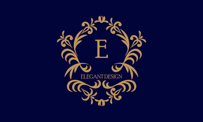 Exquisite monogram template with the initial letter E. Logo for cafe, bar, restaurant, invitation. Elegant company brand sign design.