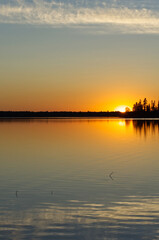 Colourful Sunset at Astotin Lake, Elk Island National Park