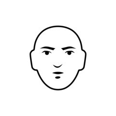 Man Face Icon Isolated on white background