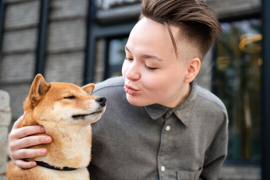 Generation z female and dog