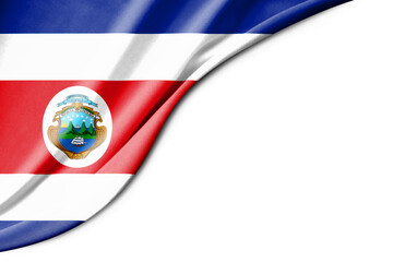 Obraz premium Costa Rica flag. 3d illustration. with white background space for text.