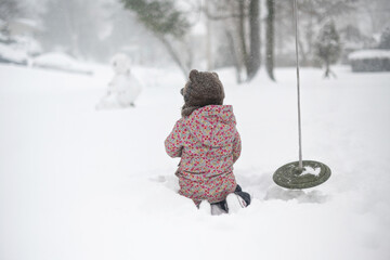 Little kid in the snow