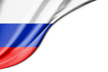 Russia flag. 3d illustration. with white background space for text.
