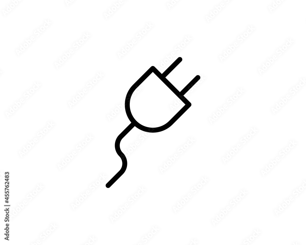 Poster electric plug outline icon. linear style sign for mobile concept and web design. plug simple line ve