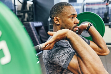 Black Male working out in Gym 