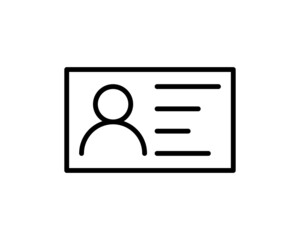 Id card icon in flat style. Identity tag vector illustration on white isolated background. Driver licence business concept.