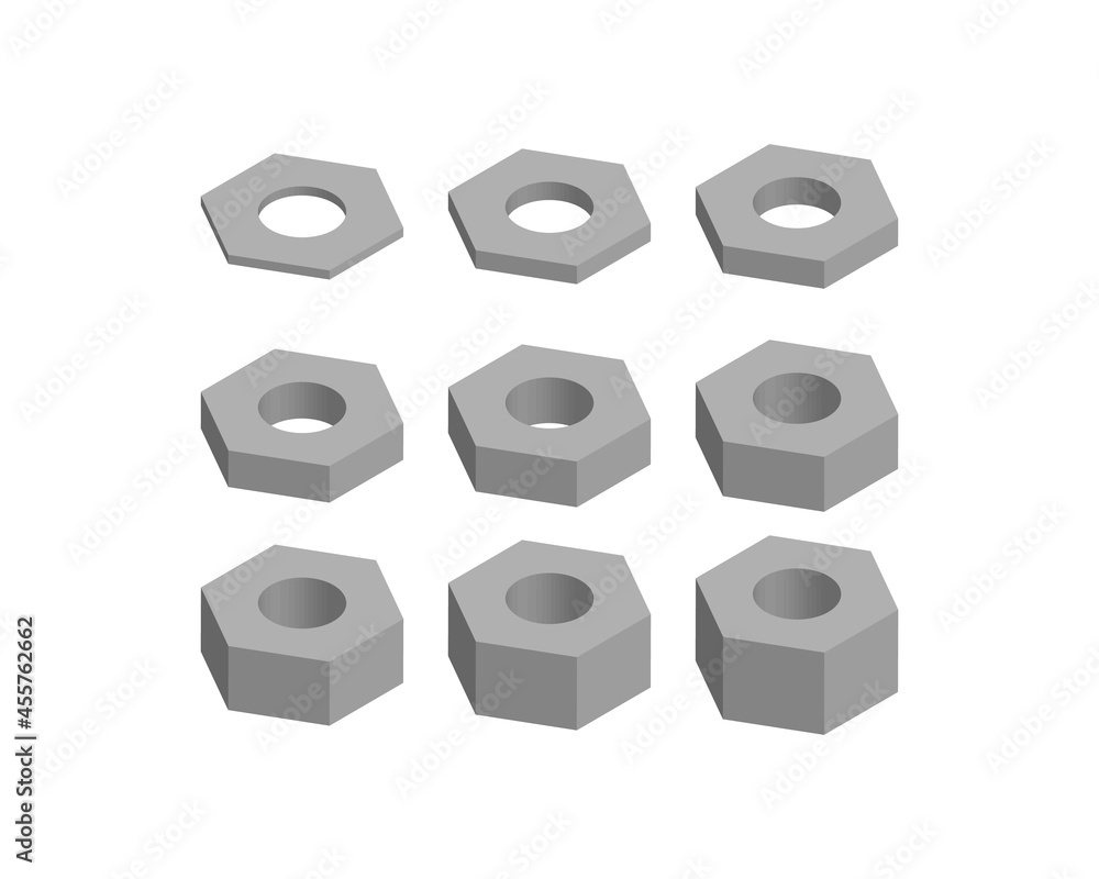 Poster nut isometric minimal flat line outline stroke icon pictogram symbol isolated on white background