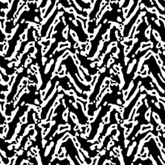 Seamless vector pattern. Black and white geometric zigzag background. Natural biologic arow shapes texture.