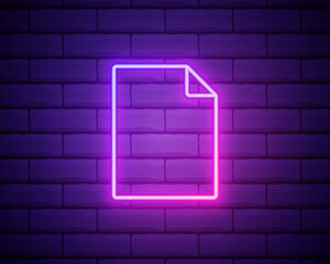 Feedback neon icon. Elements of education set. Simple icon for websites, web design, mobile app, info graphics isolated on brick wall