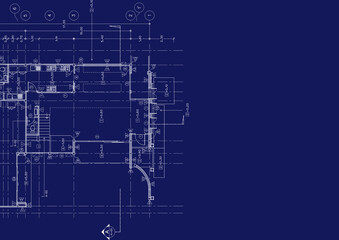 Fototapeta premium Write a blueprint architecture for building.