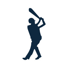Batsman, bating icon. Editable vector graphics.